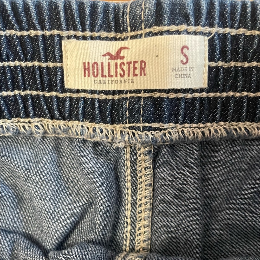 Hollister Dark Wash Denim Short Elastic Waistband S - Picture 4 of 6